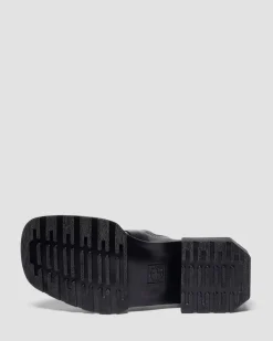 MOCASSINS MAYBOLE EN CUIR FRONCÉ À BOUTS CARRÉS in Noir