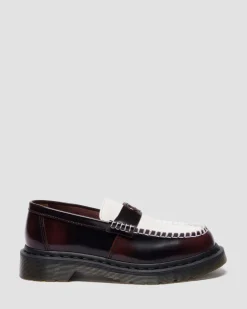 MOCASSINS PENTON HEART EN CUIR ARCADIA RUB-OFF BICOLORE in Rouge Cherry Red & Blanc