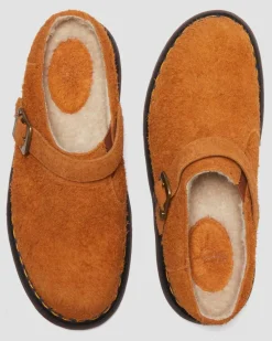 Mules Isham en daim et fourrure synthétique in Pecan Brown