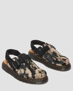 Mules Jorge II Contrast en Hair-On in Noir