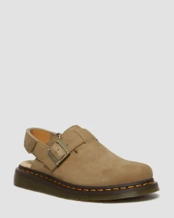 Mules Jorge II en cuir Tumbled Nubuck à brides in Camel Savannah