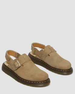 Mules Jorge II en cuir Tumbled Nubuck à brides in Camel Savannah