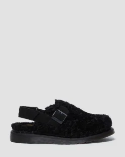 Mules Jorge II en daim et borg in Noir