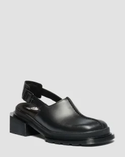 Mules Maybole en cuir à bouts carrés in Noir