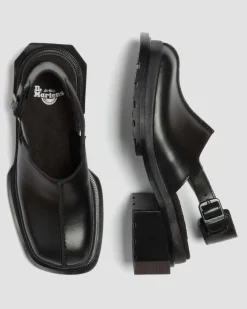 Mules Maybole en cuir à bouts carrés in Noir