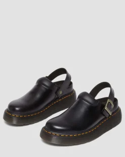 Mules plateformes Laketen en cuir in Noir
