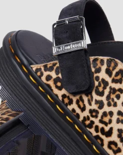 Mules plateformes Zebzag en daim à brides in Camel Clair