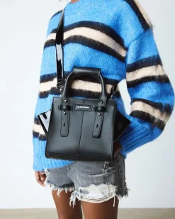 Petit sac en cuir in Noir