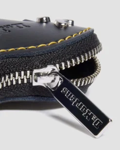 Porte-monnaie en forme de cœur en cuir avec anneau in Noir