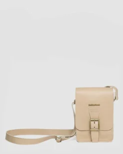 Sac bandoulière vertical en cuir Carrara in Beige