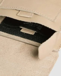 Sac bandoulière vertical en cuir Carrara in Beige