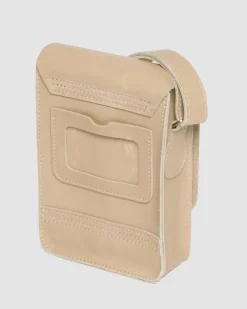 Sac bandoulière vertical en cuir Carrara in Beige
