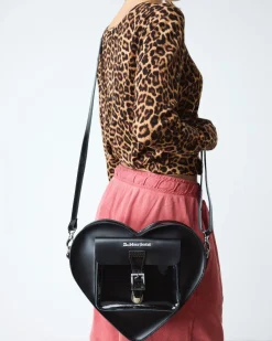 Sac en cuir en forme de cœur&nbsp; in Noir