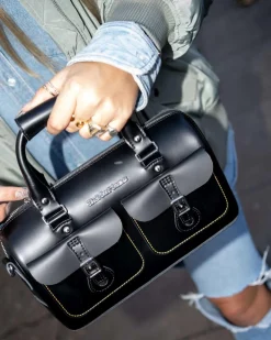 Sac en cuir Kiev à anses supérieures in Noir