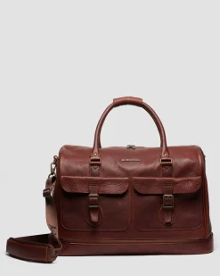 Sac Weekender en cuir souple in Noix De Cajou