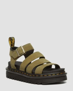 Sandales Blaire en Tumbled Nubuck in Muted Olive