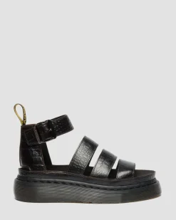 Sandales Clarissa Quad en cuir effet croco à brides in Marron Foncé