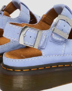 Sandales Dunnet Flower en cuir Buttersoft in Bleu Bleuet