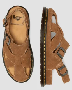 Sandales fisherman Archive en daim in Camel Naturel
