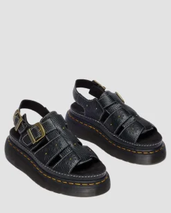 Sandales fisherman plateformes Wrenlie en cuir nappa à bouts ouverts in Noir