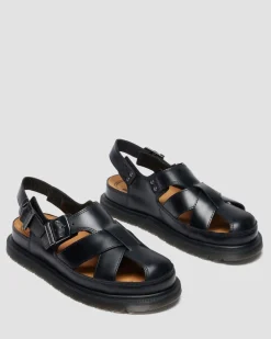 Sandales fisherman San en cuir in Noir