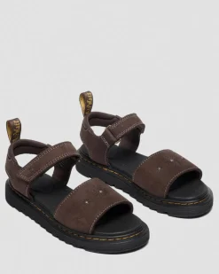 Sandales Flower en nubuck gaufré à brides pour tout-petit in Marron Foncé