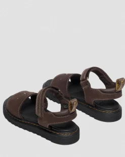 Sandales Flower en nubuck gaufré à brides pour tout-petit in Marron Foncé