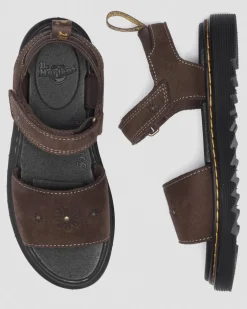 Sandales Flower en nubuck gaufré à brides pour tout-petit in Marron Foncé