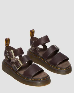 Sandales Gryphon Quad en cuir Grizzly in Marron Foncé