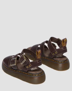 Sandales Gryphon Quad en cuir Grizzly in Marron Foncé