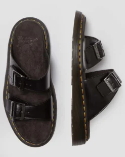 Sandales Josef en cuir à boucles in Noir