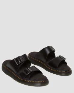 Sandales Josef en cuir à boucles in Noir