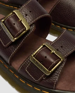 Sandales Josef en cuir Grizzly in Marron Foncé