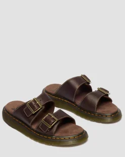 Sandales Josef en cuir Grizzly in Marron Foncé