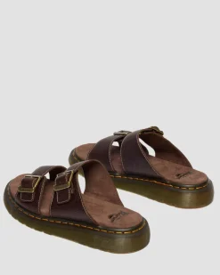 Sandales Josef en cuir Grizzly in Marron Foncé