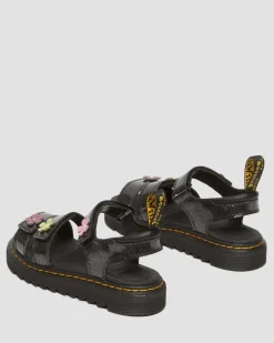Sandales Klaire à paillettes et à bridess velcro Junior in Black