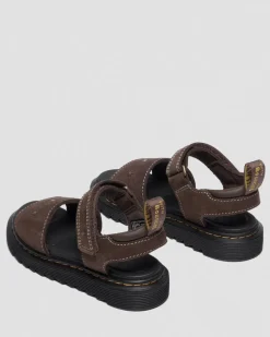 Sandales Marlowe Flower en nubuck à brides Junior in Marron Foncé
