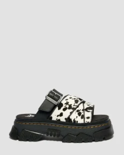 Sandales Mattison en cuir Hair-On dalmatien in Crème & Noir