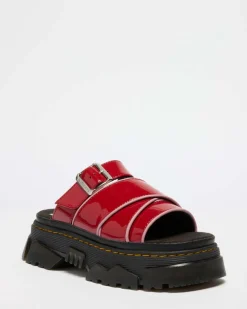 Sandales Mattison en cuir Soft Patent in Rouge Écarlate