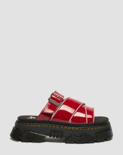 Sandales Mattison en cuir Soft Patent in Rouge Écarlate