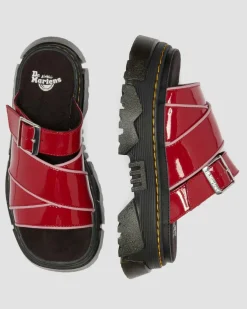Sandales Mattison en cuir Soft Patent in Rouge Écarlate