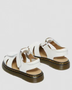 Sandales Moby II en cuir à brides velcro pour tout-petit in Blanc
