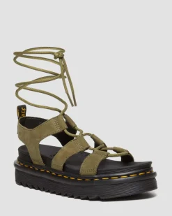 Sandales Nartilla en cuir Tumbled Nubuck in Muted Olive