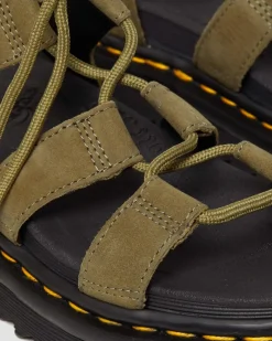 Sandales Nartilla en cuir Tumbled Nubuck in Muted Olive