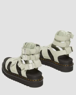 Sandales Olson en cuir Tumbled Nubuck à zip in Smoked Mint
