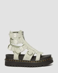 Sandales Olson en cuir Tumbled Nubuck à zip in Smoked Mint
