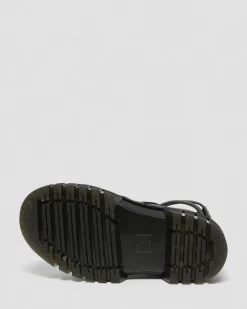 Sandales plateformes montantes Ricki en cuir Nappa Lux in Noir