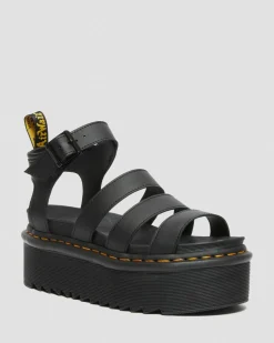 Sandales plateformes Quad Blaire en cuir Hydro in Noir