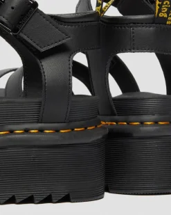Sandales plateformes Quad Blaire en cuir Hydro in Noir