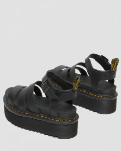 Sandales plateformes Quad Blaire en cuir Hydro in Noir